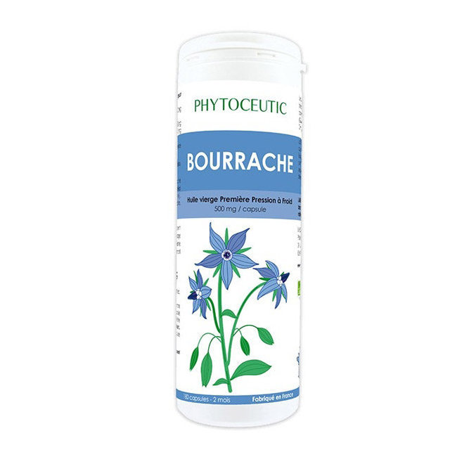 Huile de Bourrache bio - Beaut   de la peau - 180 capsules