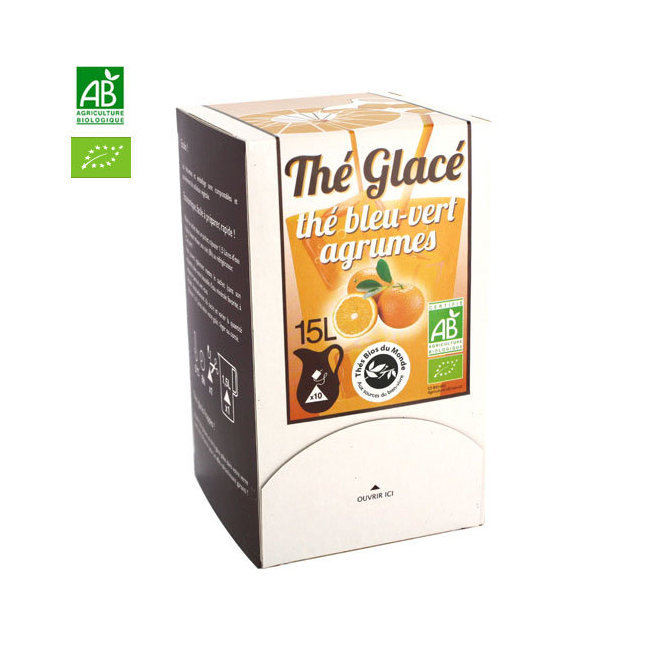 Th   Glac   bio - Th   bleu vert aux agrumes 10 sachets