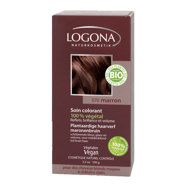 Marron - Soin colorant v  g  tal - Reflets pour cheveux blonds et ch atains 100g