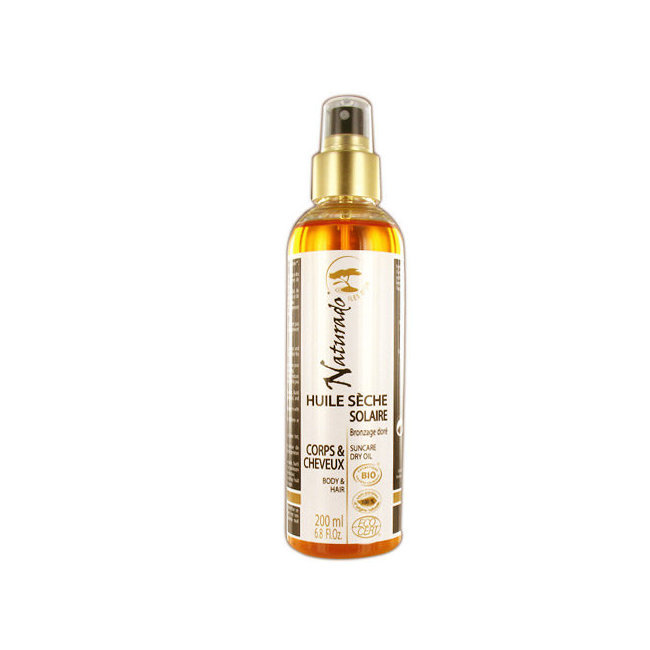 Huile s eche solaire bio Bronzage dor   Corps & Cheveux 200ml