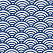 Taie pour Oreiller Japonais Makura - Motif Seigaiha Vagues bleu et blanc