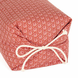 MLO200087 - Taie pour Oreiller Japonais Makura - Motif Asanoha rouge tomette et blanc