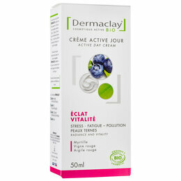 Cr&egrave;me de jour Bio Eclat Vitalit&eacute; Teint terne Dermaclay 50ml