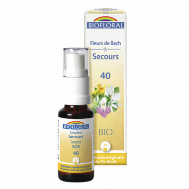 Remède de secours n°40 Fleurs de Bach bio Rescue Spray 20ml