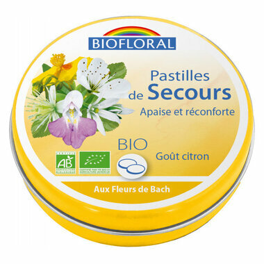 Pastilles de secours bio sans alcool - Fleurs de Bach Rescue 50g