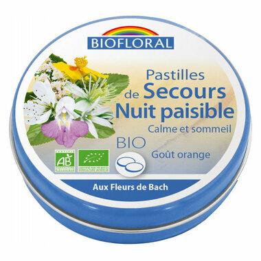 Pastilles de secours bio Nuit paisible - Fleurs de Bach Rescue 50g