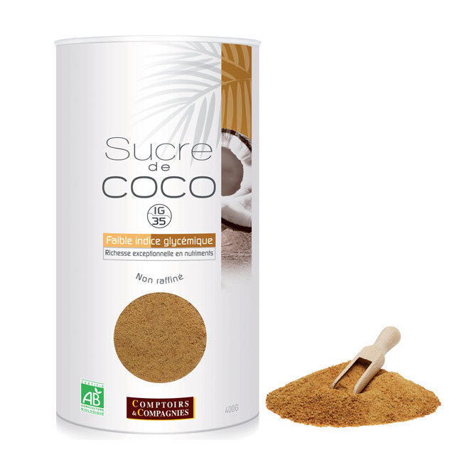 Sucre de coco bio - Boîte rechargeable 400g