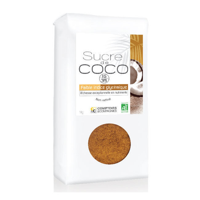 Sucre de coco bio non raffiné - Format économique 1 kg