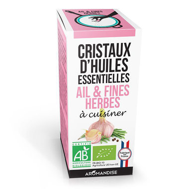 Cristaux d'huiles essentielles Ail et Fines herbes bio 10g