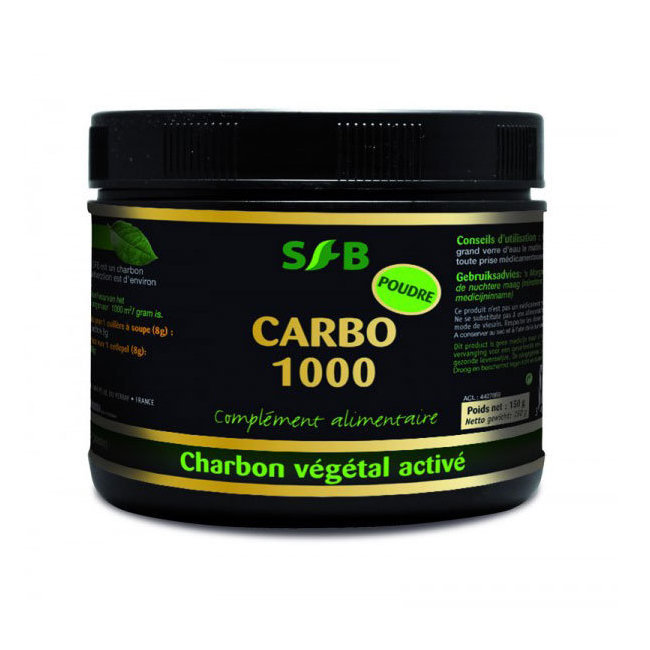 Charbon végétal activé SFB - Carbo 1000 poudre 150g