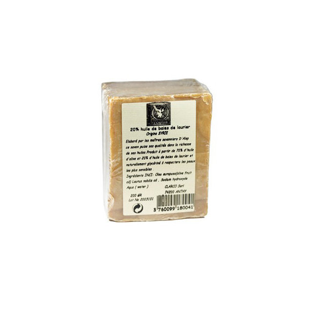 Savon d'Alep 20% Huile de Laurier 200g