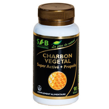Charbon végétal Super activé et Propolis verte 240mg - 90 gélules