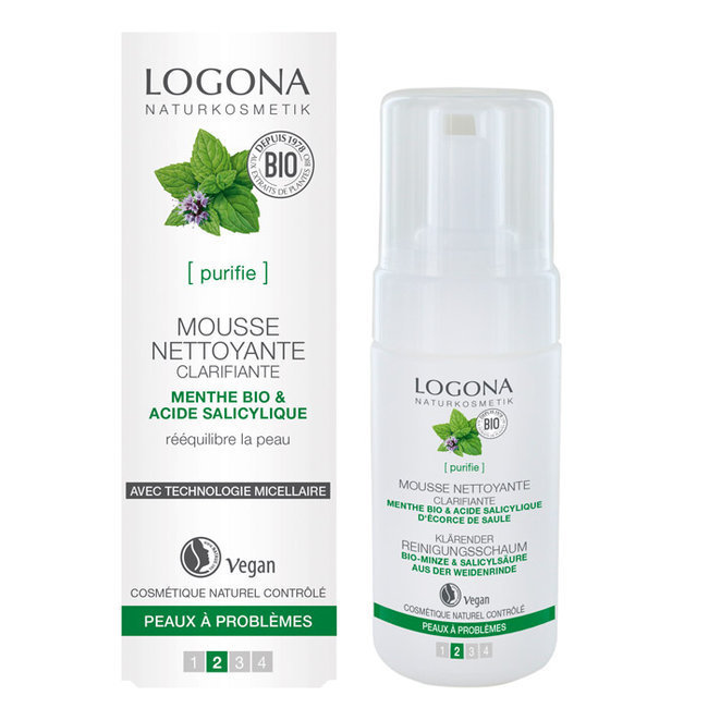 Mousse nettoyante clarifiante Menthe bio - Peaux jeunes à problèmes 100ml