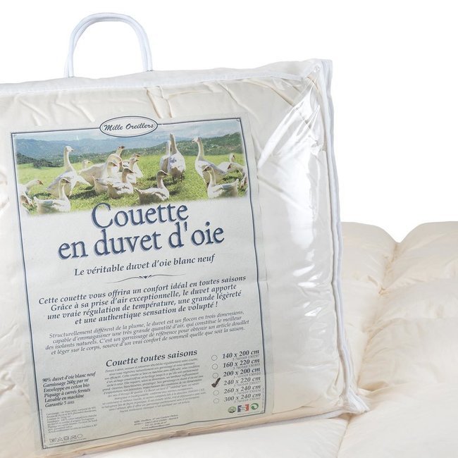 Couette duvet d'oie 220x240 cm Mille Oreillers - Acheter chez