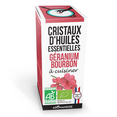 Cristaux d'huiles essentielles Géranium Bourbon bio 10g