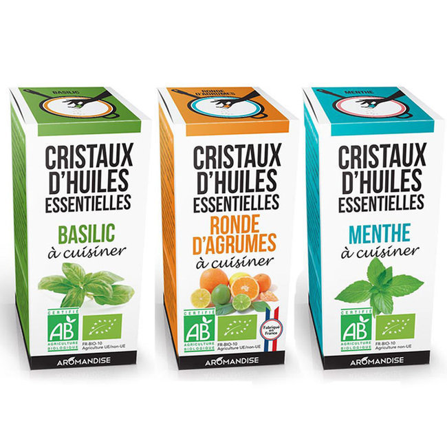 Coffret épicerie bio Cristaux d'Huiles Essentielles - Aromandise