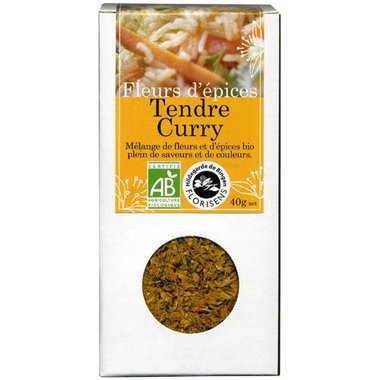 Fleurs d'épices bio Tendre Curry pour la cuisine 40g