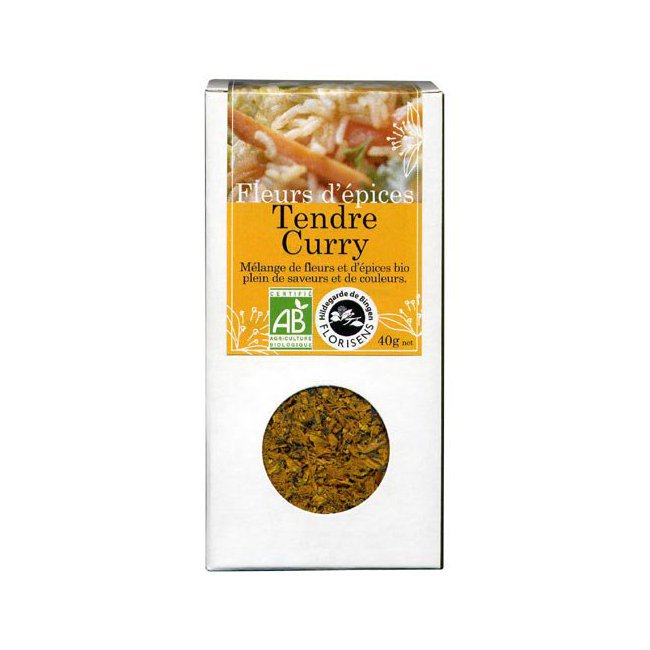 Fleurs d'épices bio Tendre Curry pour la cuisine 40g