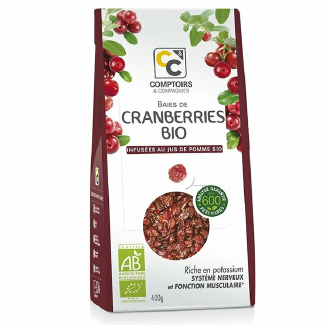 Baies de cranberries bio séchées - Canneberges 400g