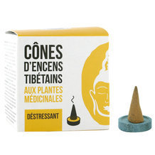Cône d'encens Tibétains Déstressant aux plantes médicinales - 15 cônes