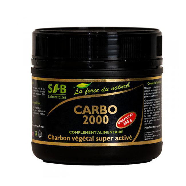 Carbo 2000 - Charbon végétal super activé en granulés - 200 g