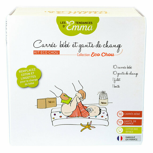 Kit Eco Chou - Coton bio biface pour bébé