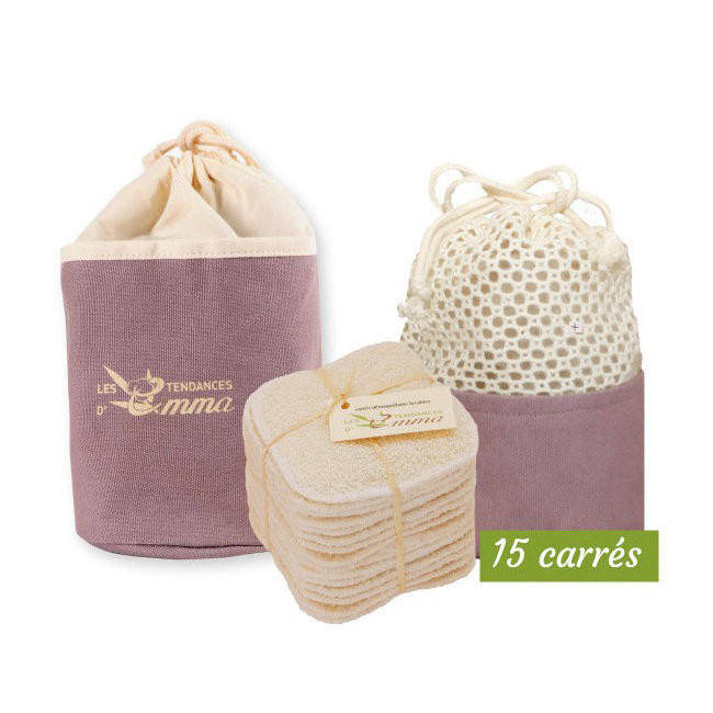 Kit Eco Belle Trousse Eucalyptus - 15 carrés démaquillants lavables