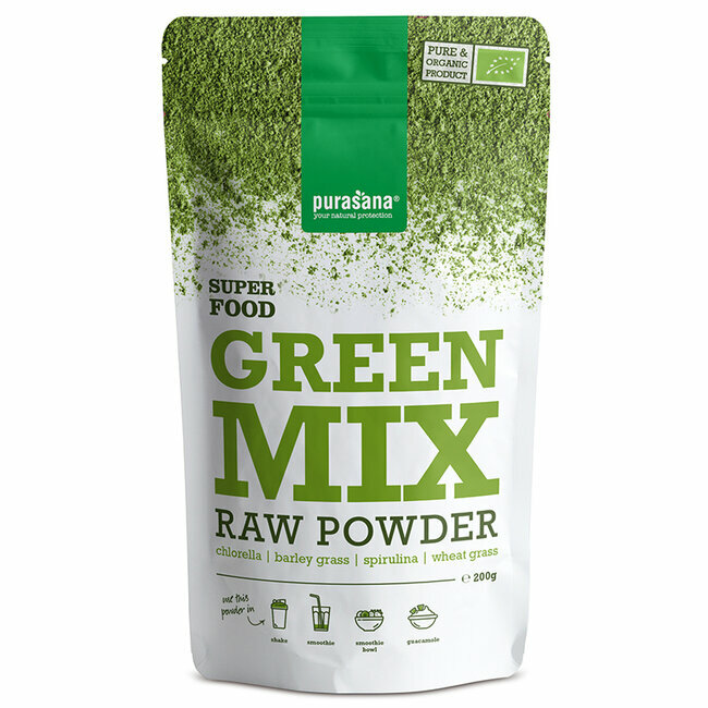 Poudre Green Mix bio 200 g - Spiruline, Chlorella, Herbe d'orge