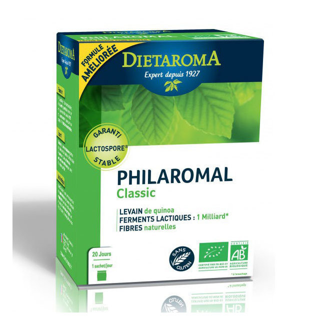 Philaromal Classic bio - Levain, Ferments lactiques et Fibres - 20 sachets