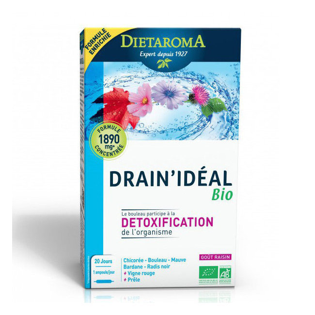 Drain'idéal bio - Détoxification - Bouleau, Radis noir - 20 ampoules