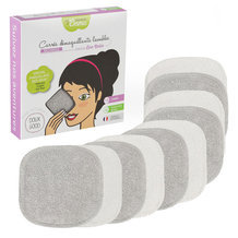 10 carrés démaquillants lavables en eucalyptus Gris