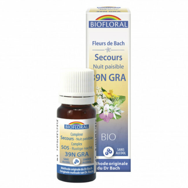 Remède de secours Nuit Paisible - Fleurs de Bach bio Rescue sans alcool granules 10g