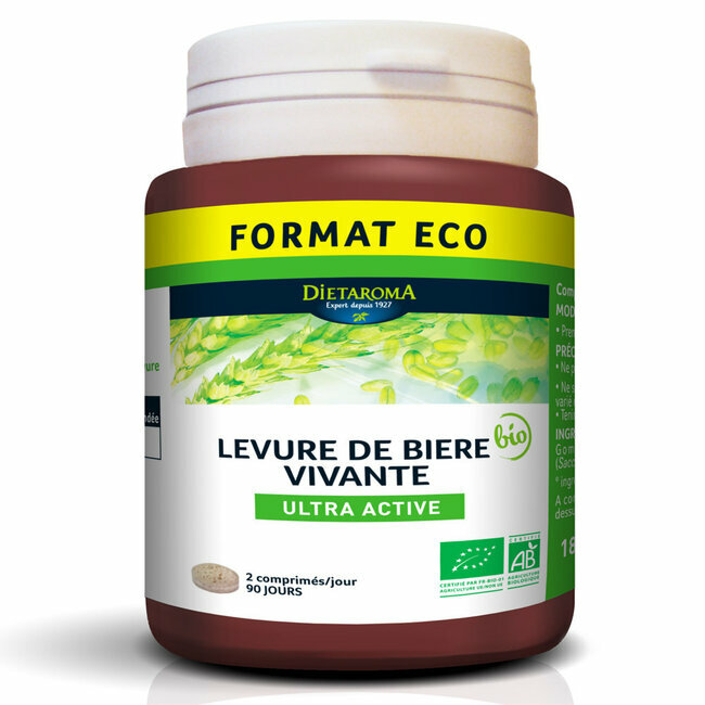 Levure de bière vivante bio Ultra Active - Format éco 180 gélules