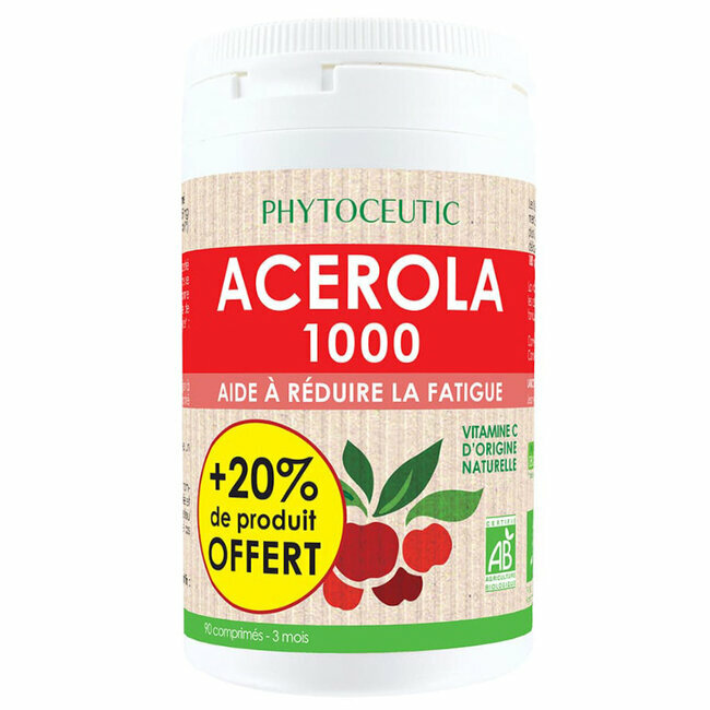 Acérola 1000mg Bio - 75 comprimés + 20% offert