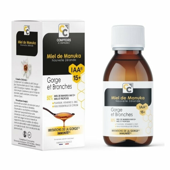 Sirop Gorge et Bronches au Miel de Manuka et Propolis - 100ml