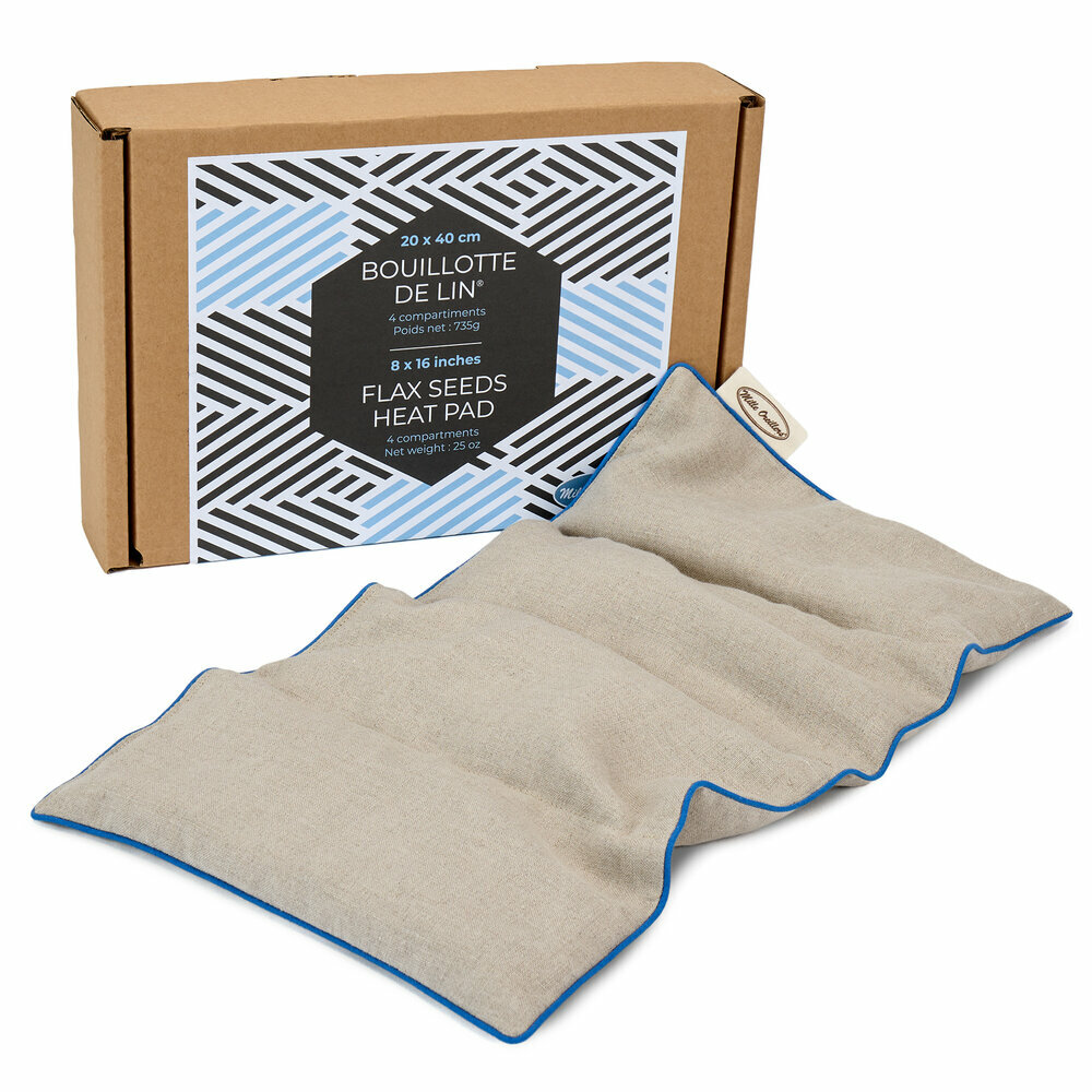 Bouillotte de lin® L'Intemporelle N°3 - Motifs Bleu géométriques