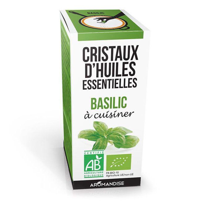 Cristaux d'huiles essentielles Basilic bio 10g