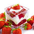 Recette Fraises sur lit de fromage blanc au Géranium bourbon - Cristaux huiles essentielles Aromandise